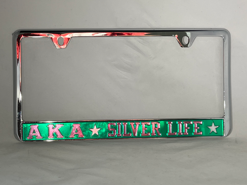 (NO TOP) ALPHA KAPPA ALPHA Silver Life w/ Stars License Frame image 0
