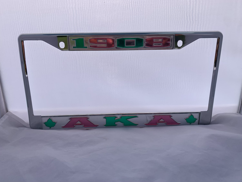 1908  ALPHA KAPPA ALPHA w/ IVIES MIRROR BACKGROUND PINK GREEN PINK LETTERS GREEN image 0