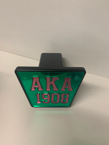 AKA 1908 Hitch- Green Background Pink Letters image 0