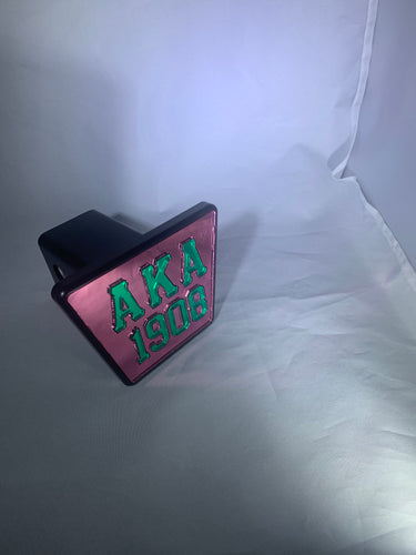 AKA 1908 Hitch- Pink Background Green Letters image 0
