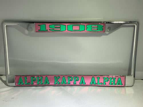 1908 Alpha Kappa Alpha License Frame- Pink Background Green Letters image 0