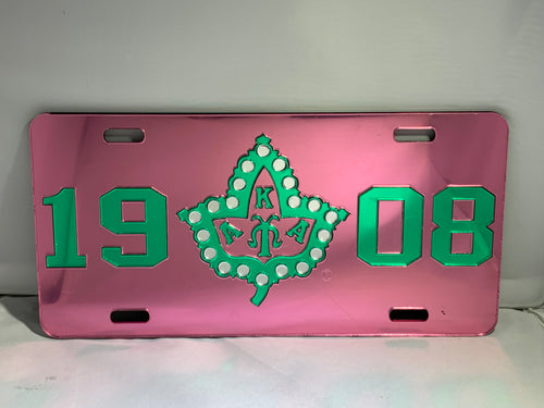 1908 AKA Pink Background Green Letters & Ivy image 0