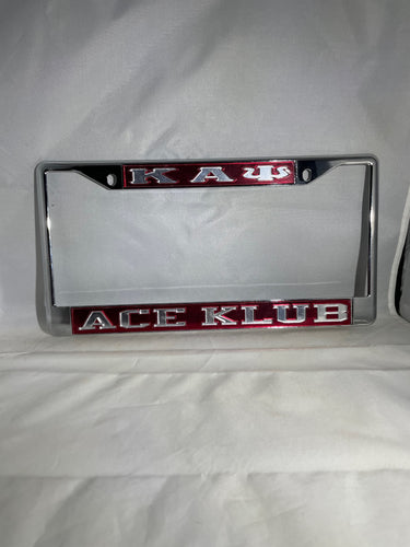 KAP Ace Klub License Frame- Red Background Mirror Letters image 0