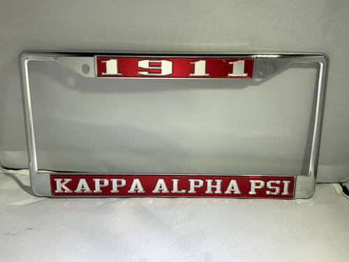 1911 Kappa Alpha Psi License Frame- Red Background Mirror Letters image 0