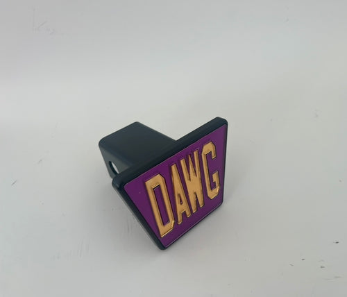 Dawg Hitch- Purple Background Gold Letters image 0