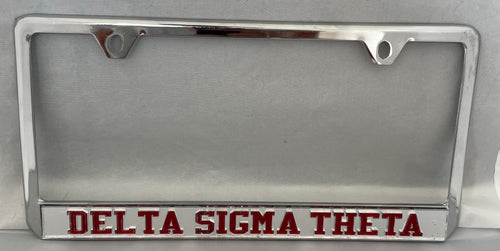 (No Top) Delta Sigma Theta Frame- Mirror Background Red Letters image 0