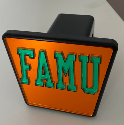 FAMU Hitch- Orange Background Green Letters image 0